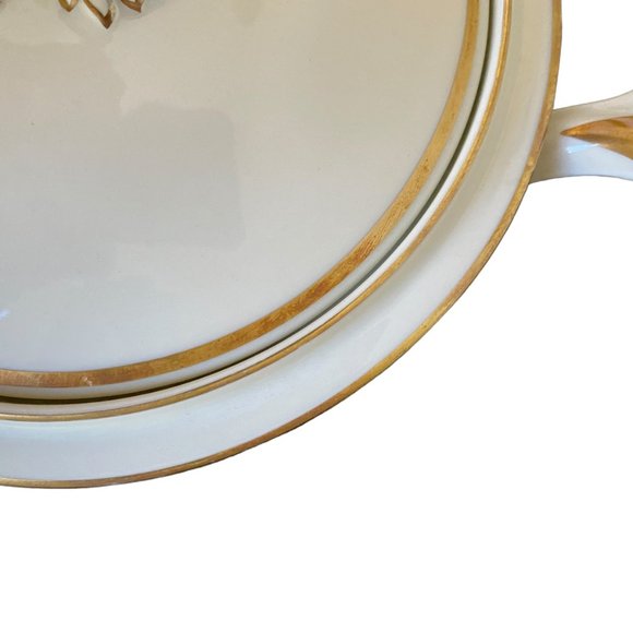 Antique CT Altwasser Ingeborg Cream Gold Rimmed Porcelain Covered Serving Dish - Picture 10 of 15